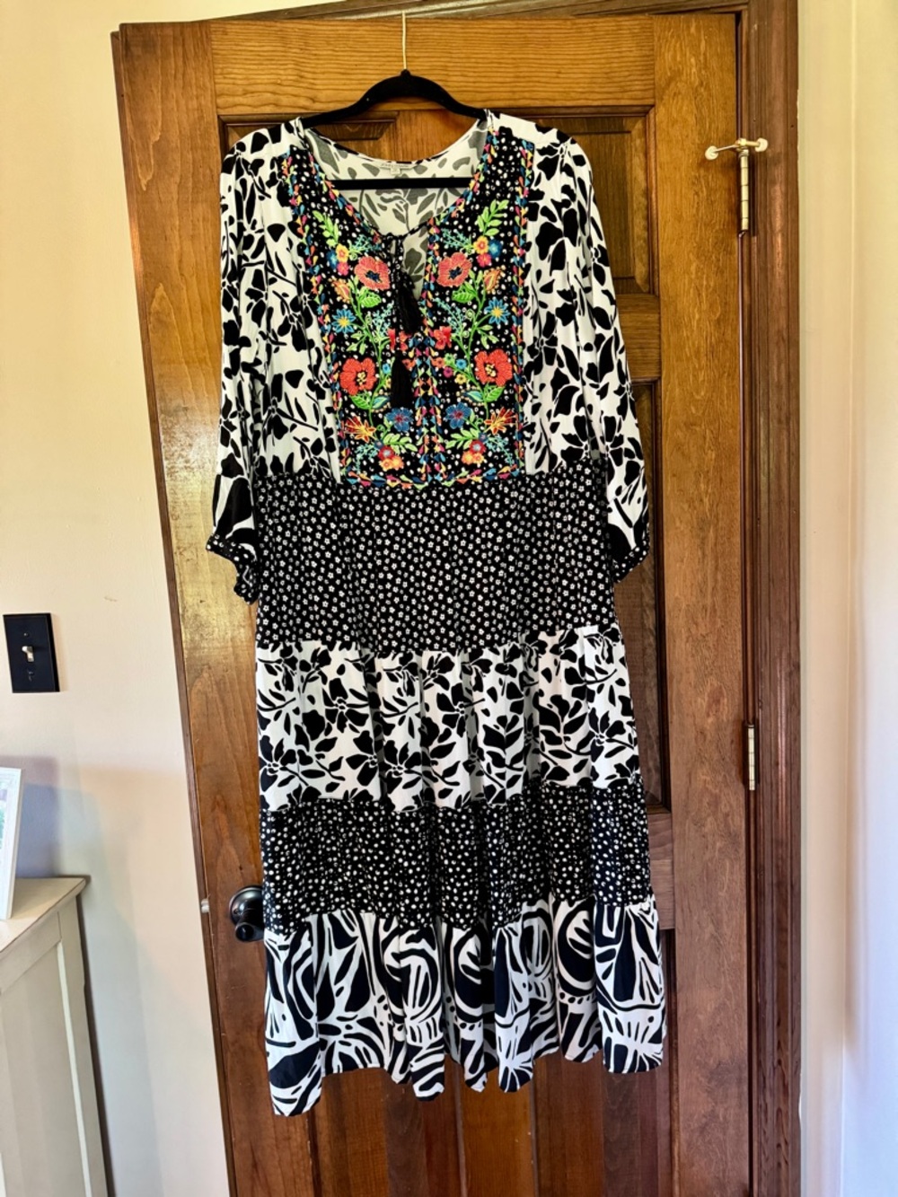 John Mark Black and White Dress with POCKETS